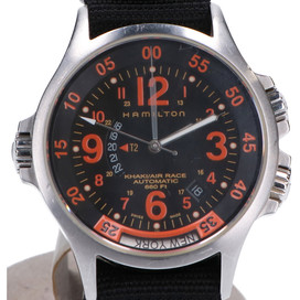 ハミルトンのH776650 Khaki GMT Air Race カーキGMT エアレース バックスケルトン 自動巻きの買取実績です。