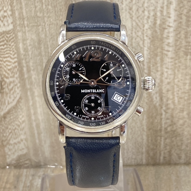 モンブランの7038 マイスターシュテック クロノグラフ クォーツ 腕時計の買取実績です。