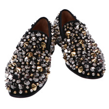 クリスチャンルブタンの1180231 DANDELION SPIKES FLAT VICHY 60S/GG スタッズ スエード ローファーを買取させていただきました。広尾店状態は新品同様