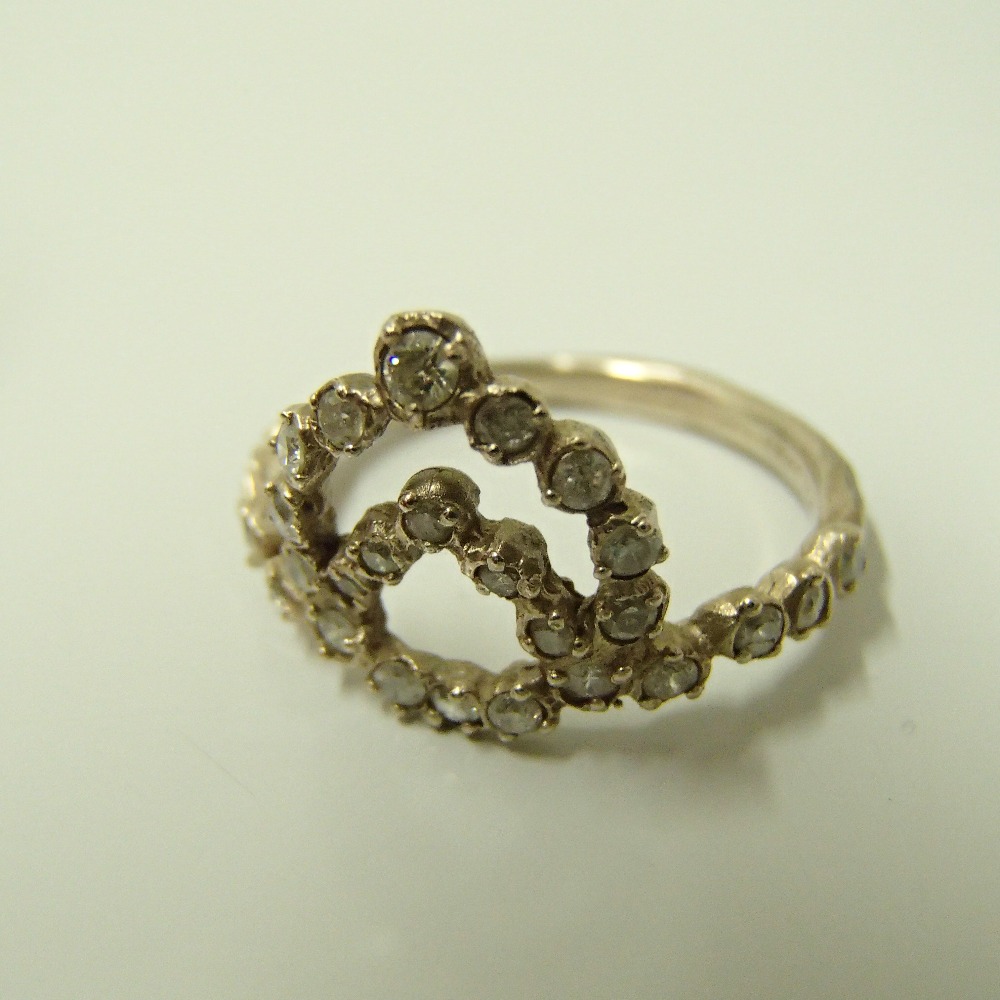 ノグチのダイヤモンドデザインリング(指輪)　K14WG/ホワイトゴールド　061-112の買取実績です。