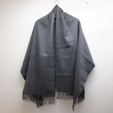 エルメス チャコール カシミヤ チョークストライプ フリンジ 大判マフラー/ストール 買取実績です。