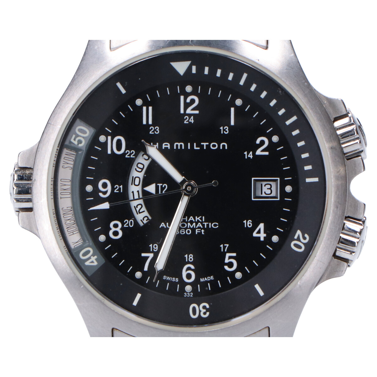 ハミルトンのH776151 660Ft カーキネイビー GMT バックスケルトン 自動巻き 腕時計の買取実績です。