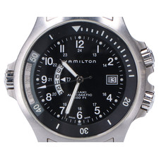 エコスタイル宅配買取センターにてハミルトンのH776151のカーキネイビー自動巻き腕時計を買取いたしました。状態は若干の使用感がある中古品です。