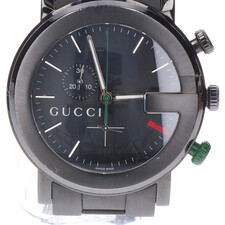 グッチ 101M　クロノグラフクオーツ腕時計　ブラック　 YA101331MSS 101M PVD 買取実績です。