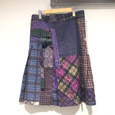 浜松入野店で、ヨウジヤマモトプールオムのパープルのパッチワークプリーツスカートを買取しました。状態は通常使用感があるお品物です。