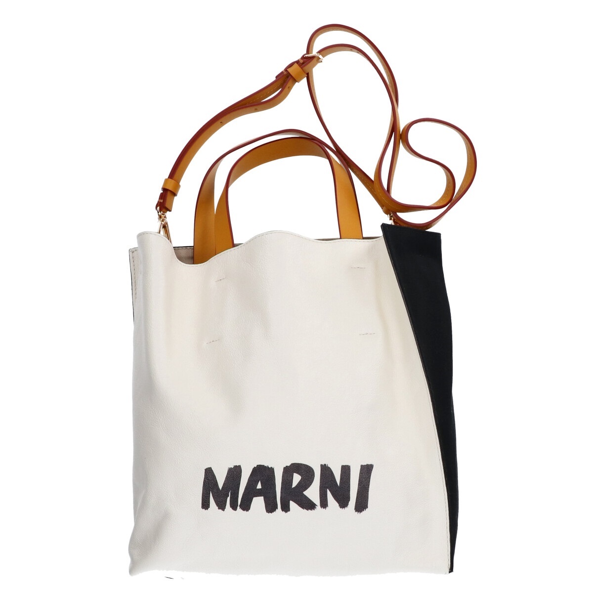 マルニのLOGO MUSEO レザー キャンバス グラフィックロゴ トートバッグの買取実績です。