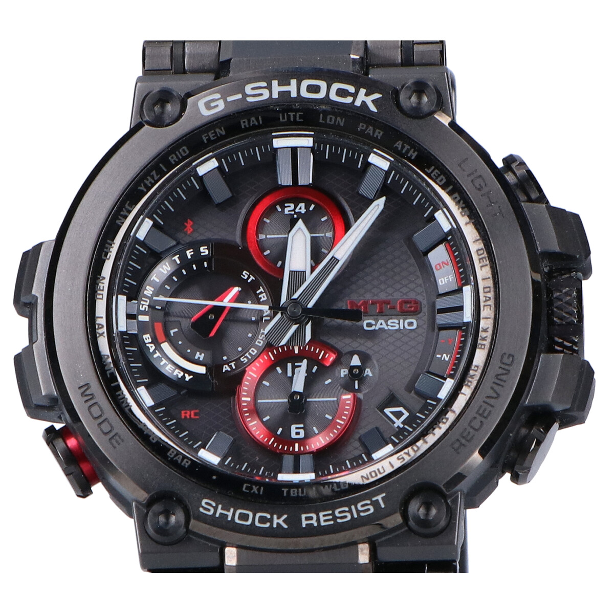 G-SHOCKのブラック×レッド　MTG-B1000B-1AJF　Bluetooth搭載　メタルベゼル　タフソーラー電波時計の買取実績です。