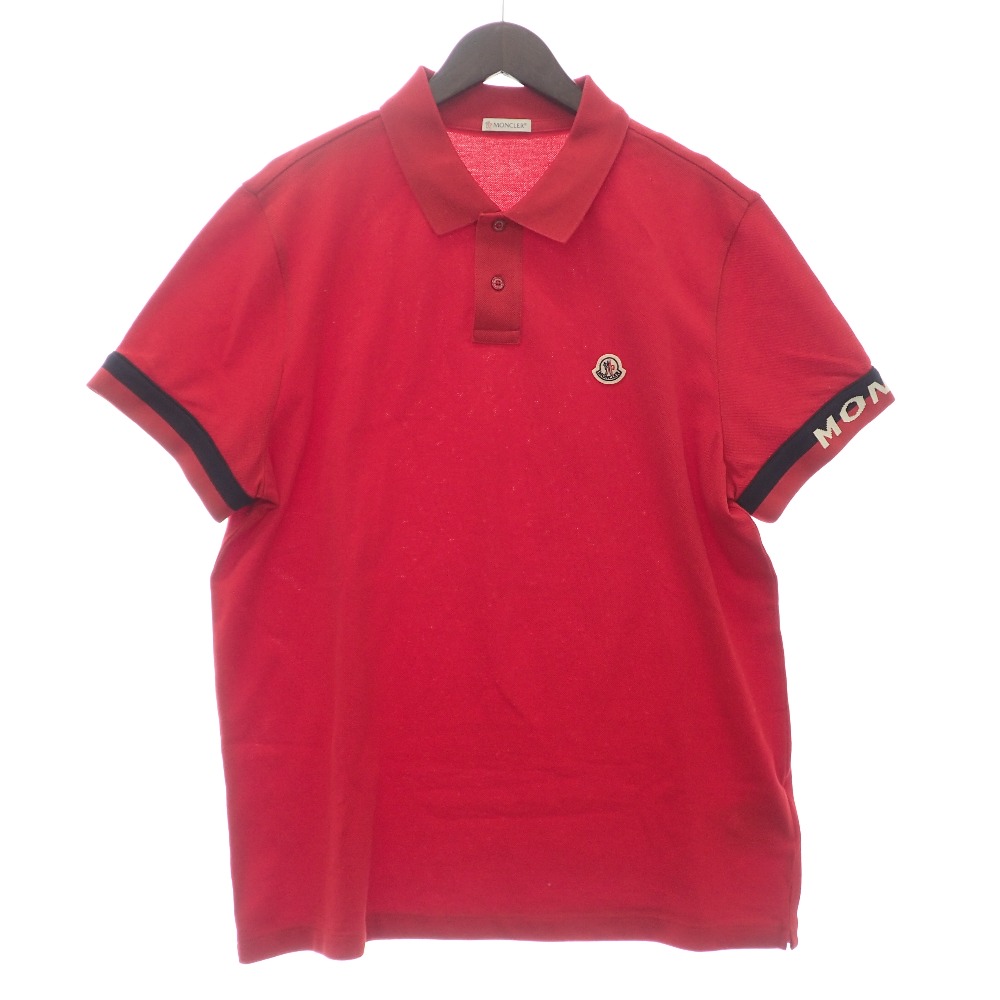 モンクレールのMAGLIA POLO MANICA CORTA　袖ロゴライン ポロシャツ　レッド/ネイビーの買取実績です。