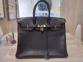 エルメスの□K刻印 ブラック エプソン P金具 バーキン35の買取実績です。