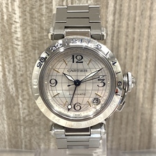 銀座本店で、カルティエの型番がW31029M7のパシャCというモデルのGMT機能が付いた自動巻時計を買取ました。状態は若干の使用感がある中古品です。