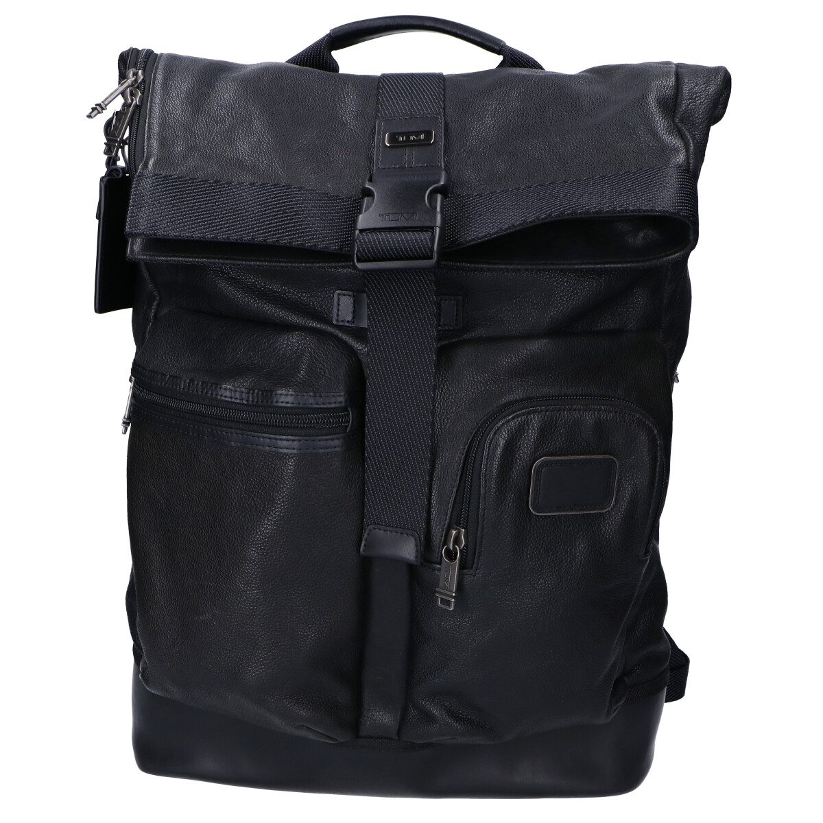 TUMI ルーク ロールアップ レザーバックパック ブラック