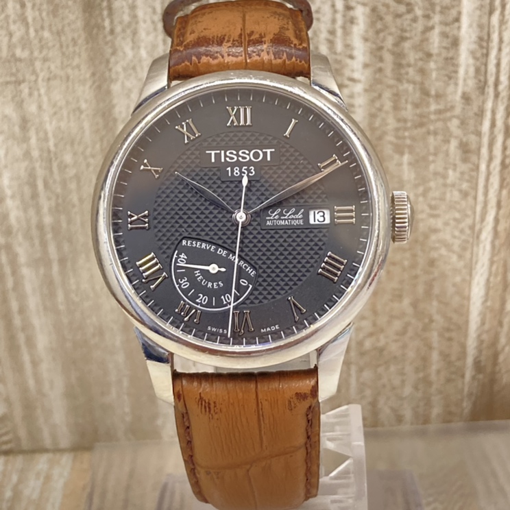 ティソのル ロックル T006424A ブラック文字盤 シースルーバック 自動巻き 腕時計の買取実績です。