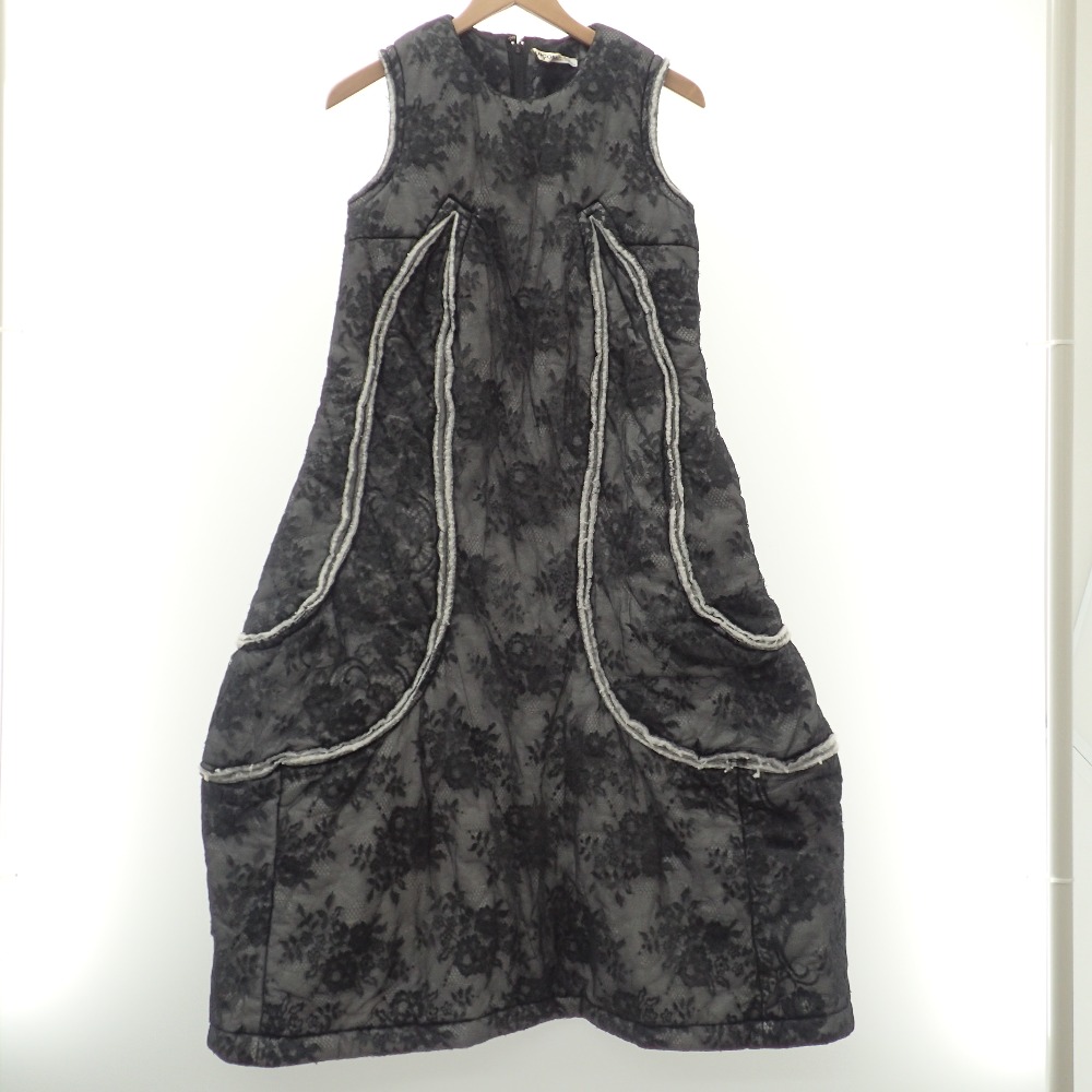 COMME des GARCONS プリーツチュニック 長袖 オリーブグリーン 楽天