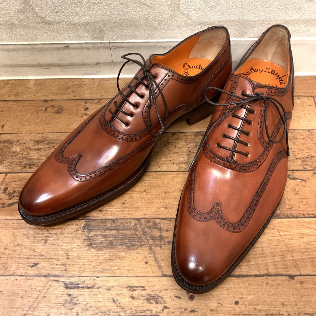 サントーニ ビジネスシューズ ウイングチップ ブラウン Santoni