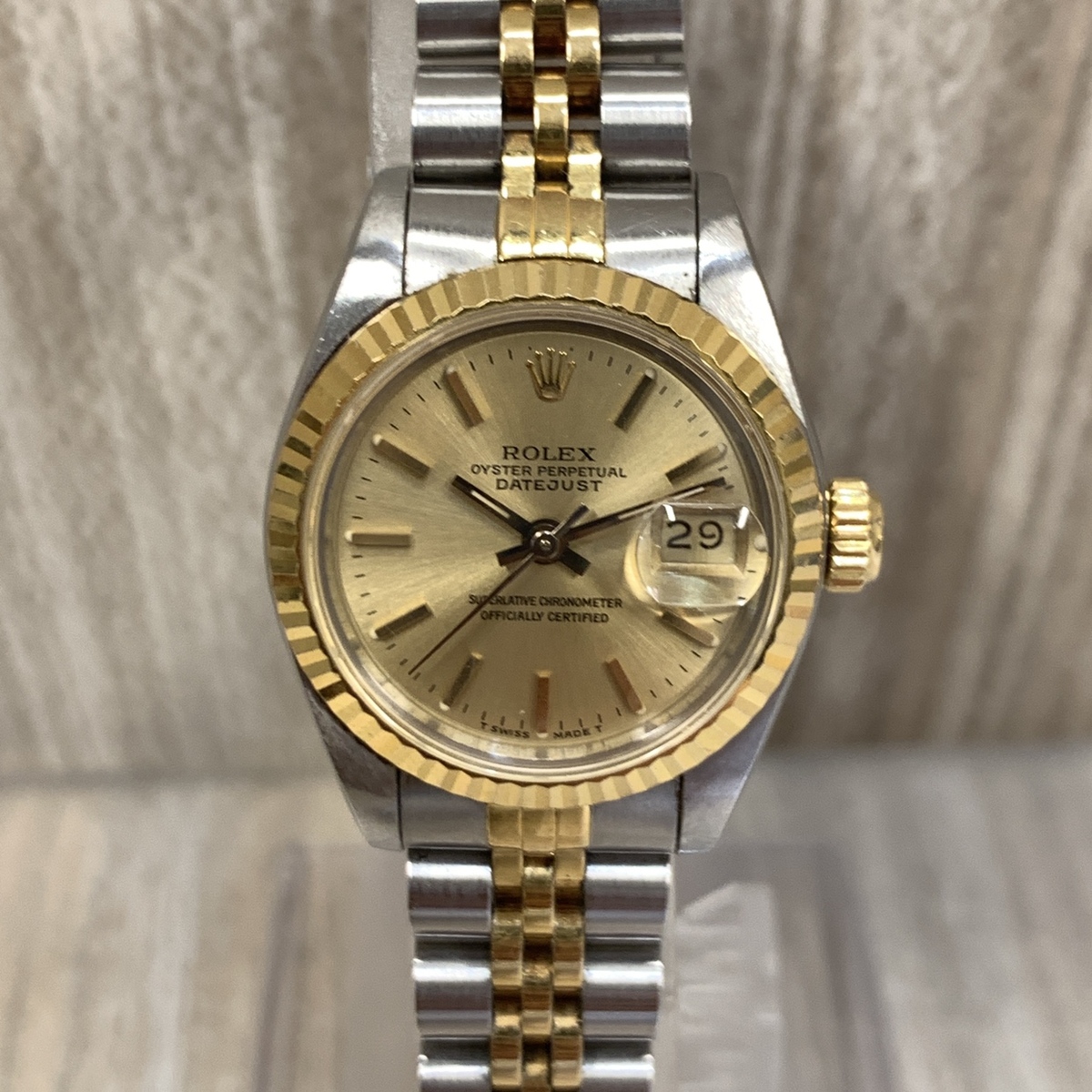 ロレックスの69173 E番 YG×SSコンビ デイトジャスト 腕時計の買取実績です。