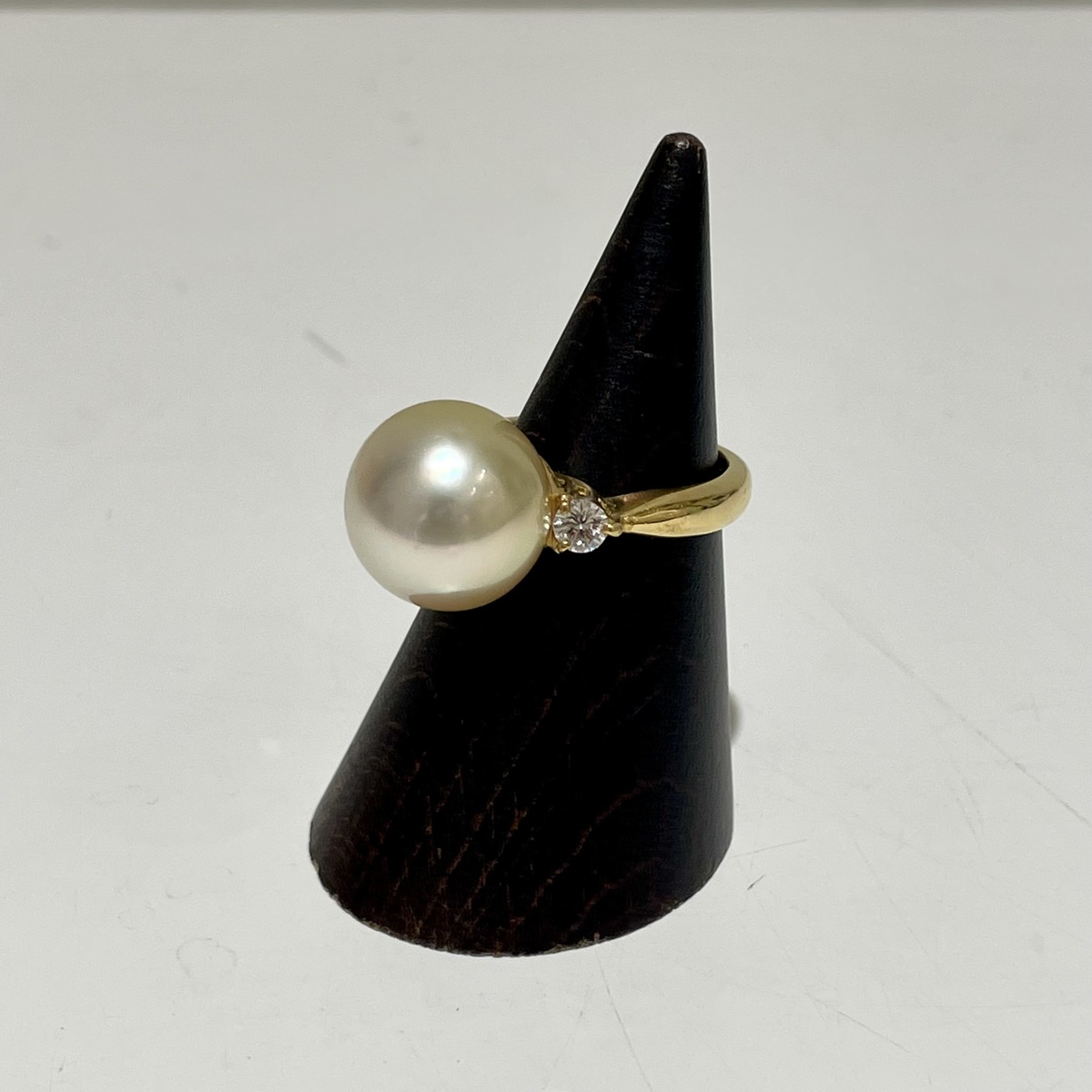 パール（コンクパール）のK18YG 天然南洋白蝶真珠 ダイヤモンド付 リングの買取実績です。