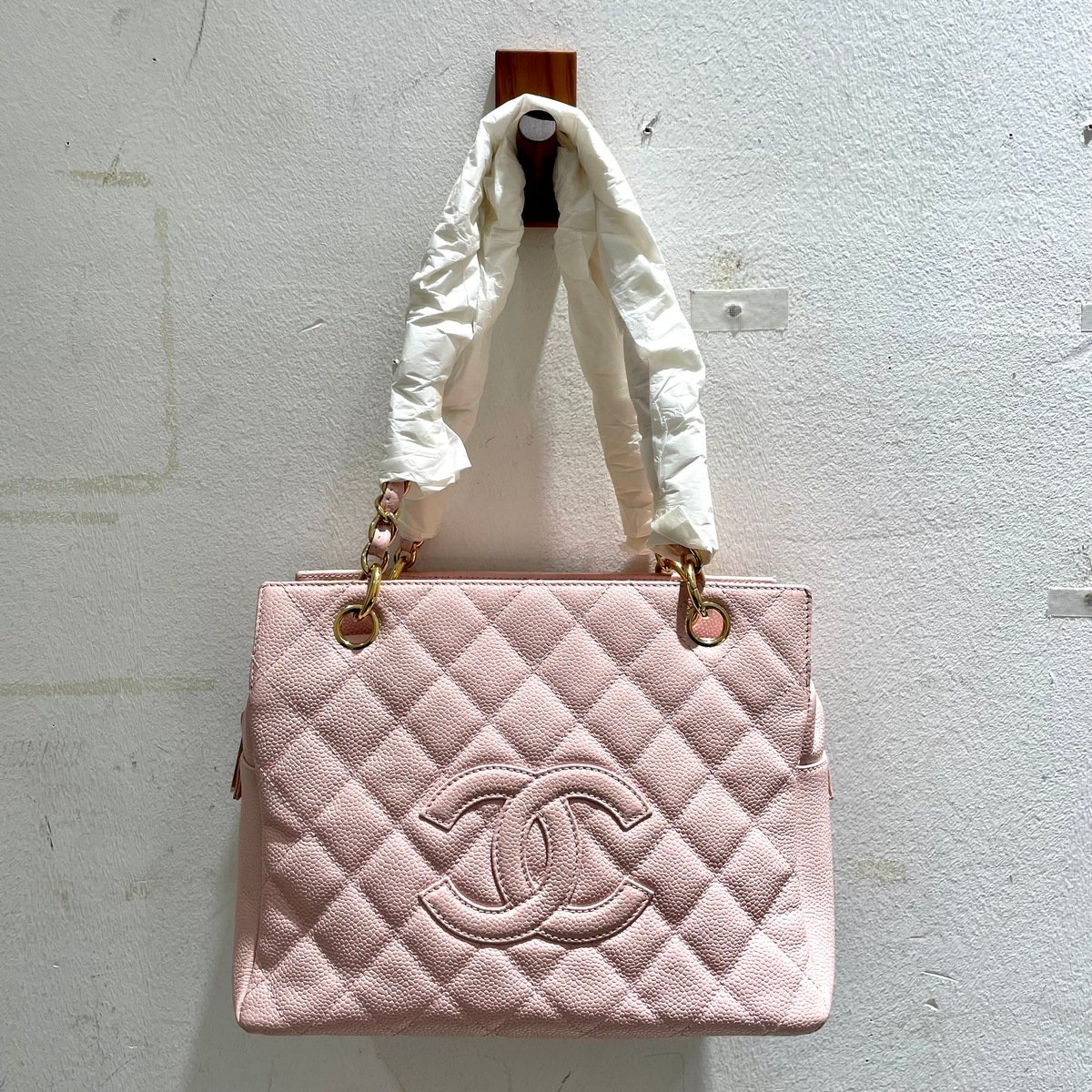 シャネル CHANEL トートバッグ ラムスキン ココマーク 黒 12番台