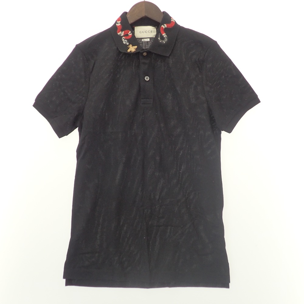 グッチの2020年SSモデル　408323　スネーク/BEE刺繍入り　半袖ポロシャツ　ブラックの買取実績です。