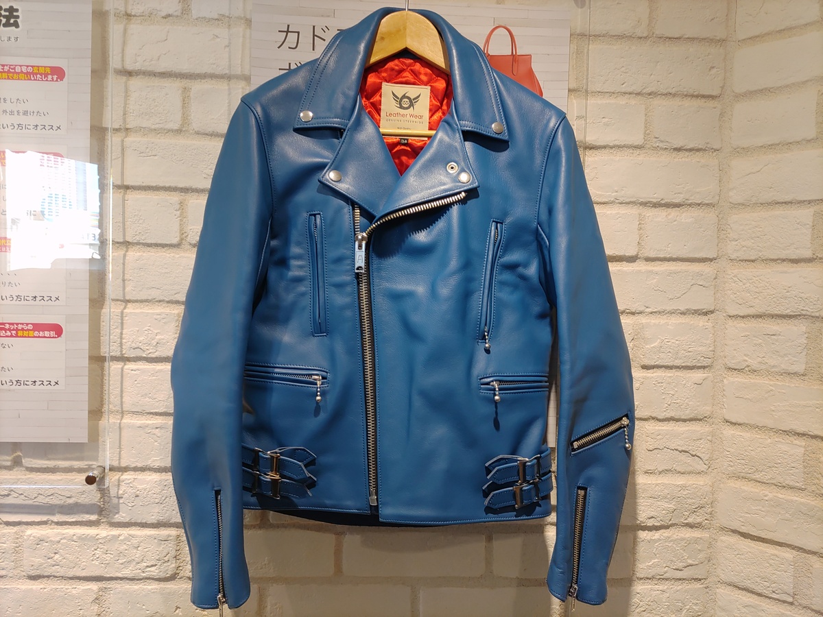 666/ライダース/32/ブルー/ルイスレザー