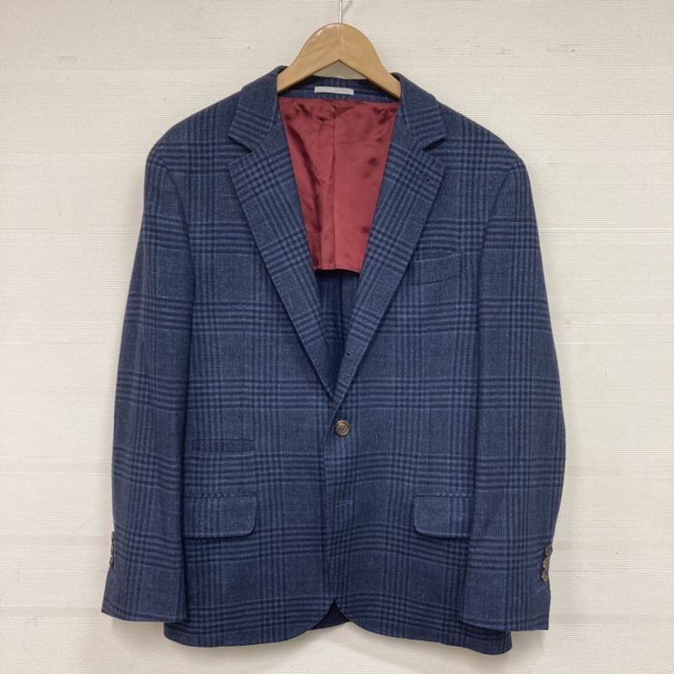 銀座本店で、ブルネロクチネリのグレンチェック柄で、リネンとカシミヤ  
