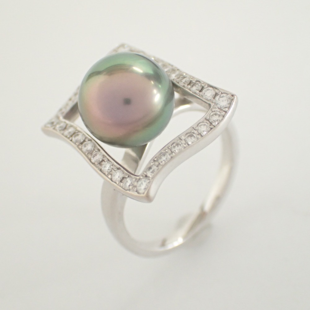 美品 ミキモト Pt950 ダイヤ計0.30ct デザイン リング 指輪 patines.pe
