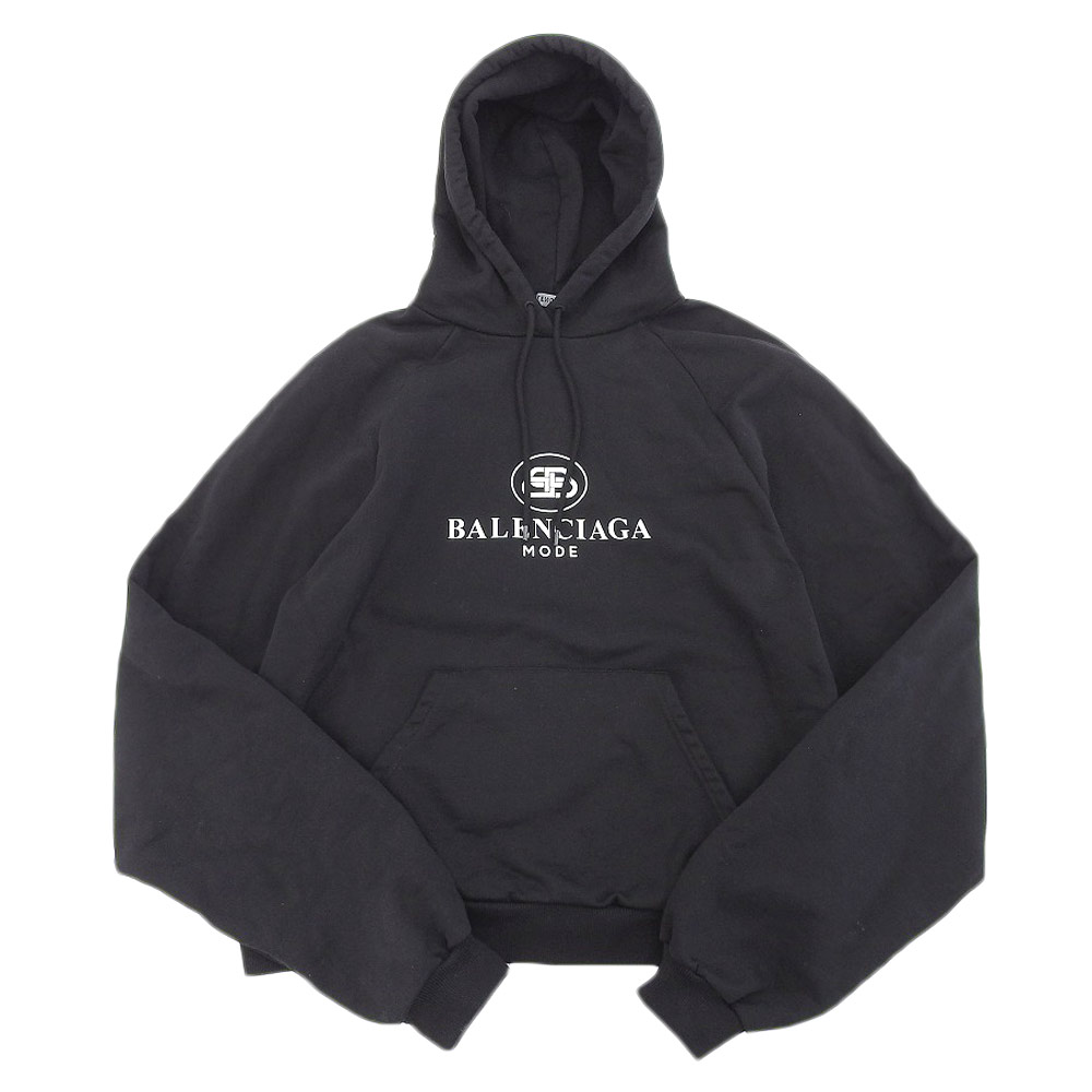 バレンシアガの洋服のブラック ロゴ 19年製 スウェットプルオーバーパーカーの買取実績です 22年2月9日公開の情報です エコスタイル