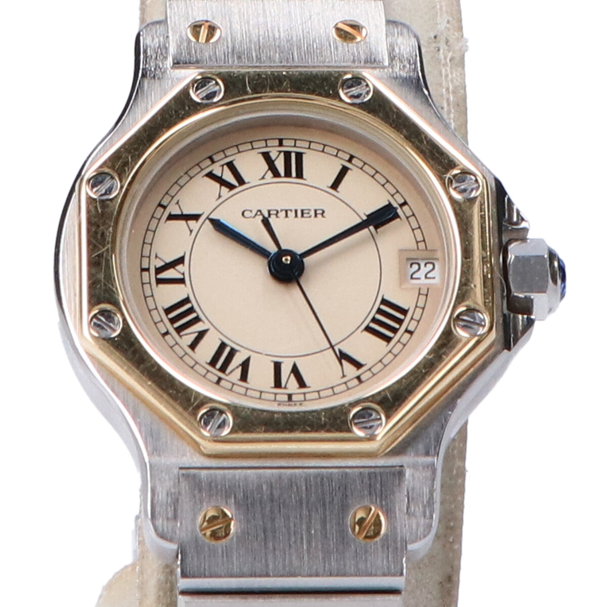 カルティエの187903 SS/18KYGコンビ サントスオクタゴンSM クォーツ時計の買取実績です。