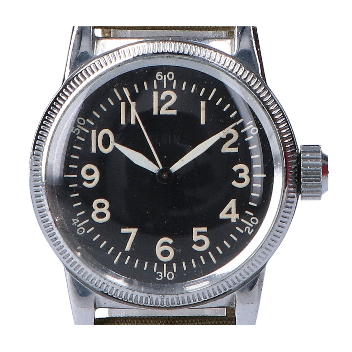 エルジンのTYPE A-11 ミルスペック 94-27834-B ミリタリー手巻き 腕時計の買取実績です。