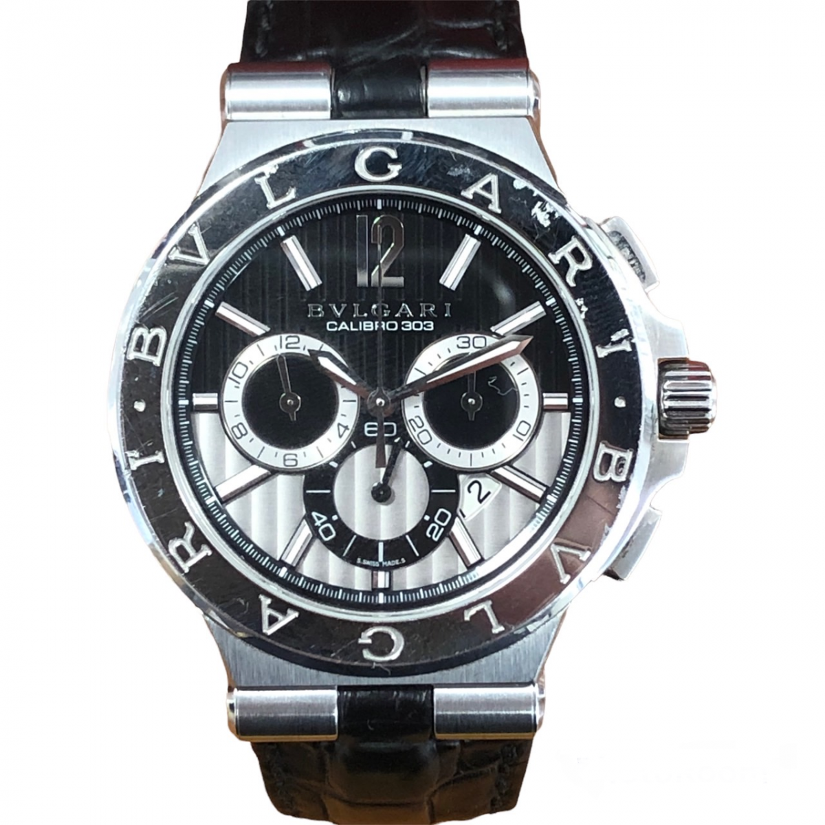 ブルガリのディアゴノカリブロ303 DG42SCH デイトクロノグラフ腕時計の買取実績です。