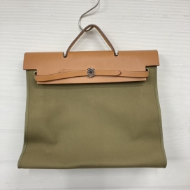 エルメスのレザー×キャンバス 2wayハンドバッグ エールバックジップMMの買取実績です。