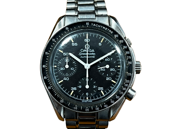 オメガのスピードマスター 黒文字盤 クロノグラフ自動巻き腕時計/ジャンク時計 Ref.35105000(3510.50)の買取実績です。
