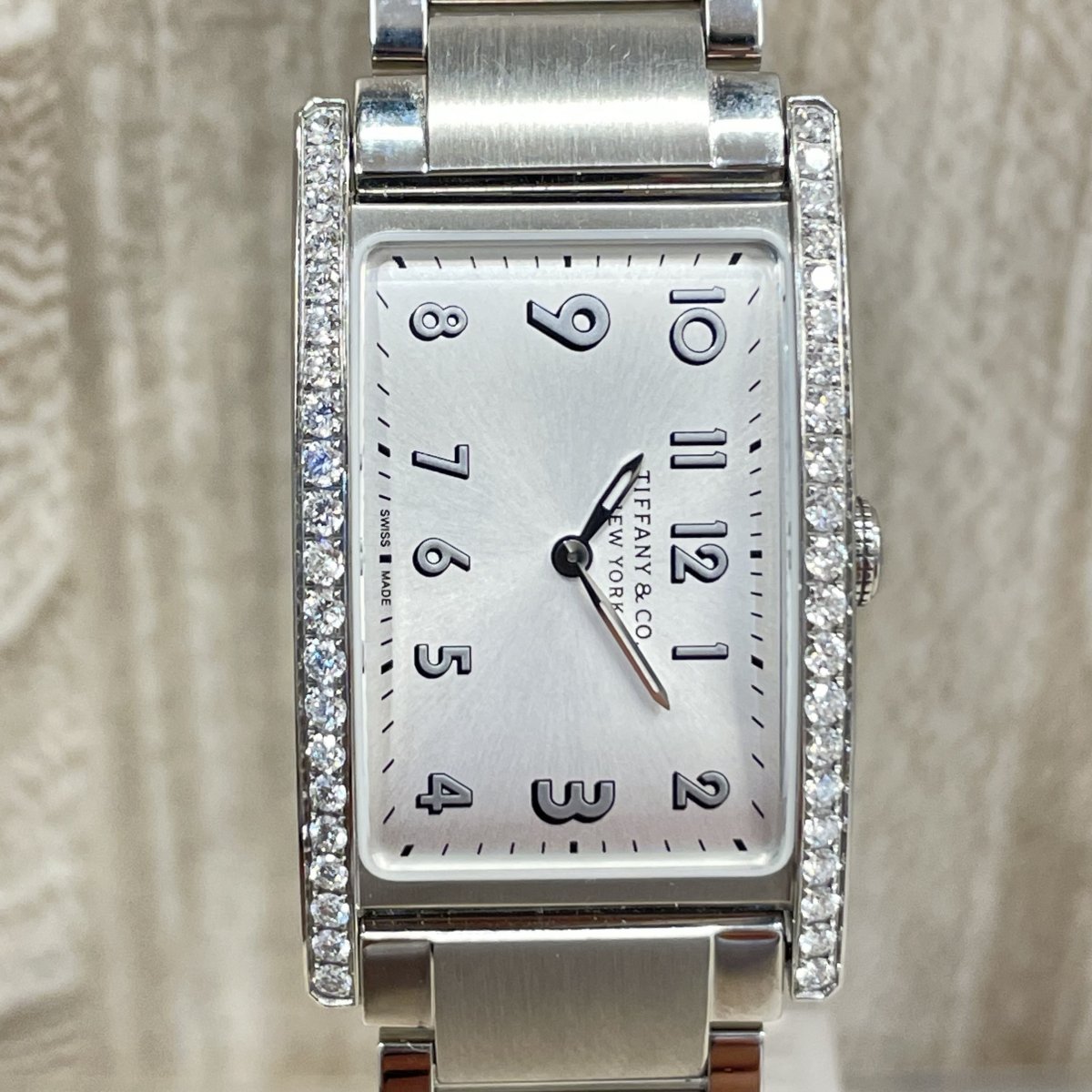 ティファニーの時計のSS 60702764 白文字盤 ダイヤベゼル イースト 