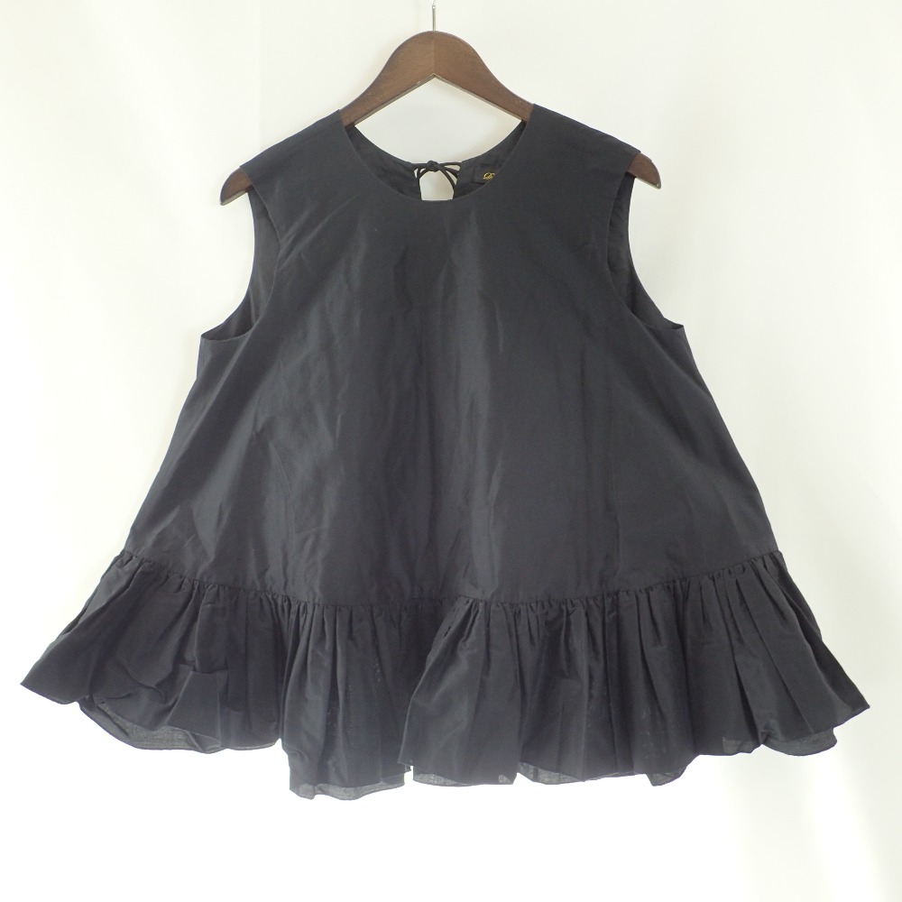 ドゥロワーdrawerシルクリボンノースリーブブラウス