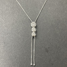 タサキのK18WG 5.8g D0.56Ct トリロジー 3連ダイヤモンドネックレスの買取実績です。