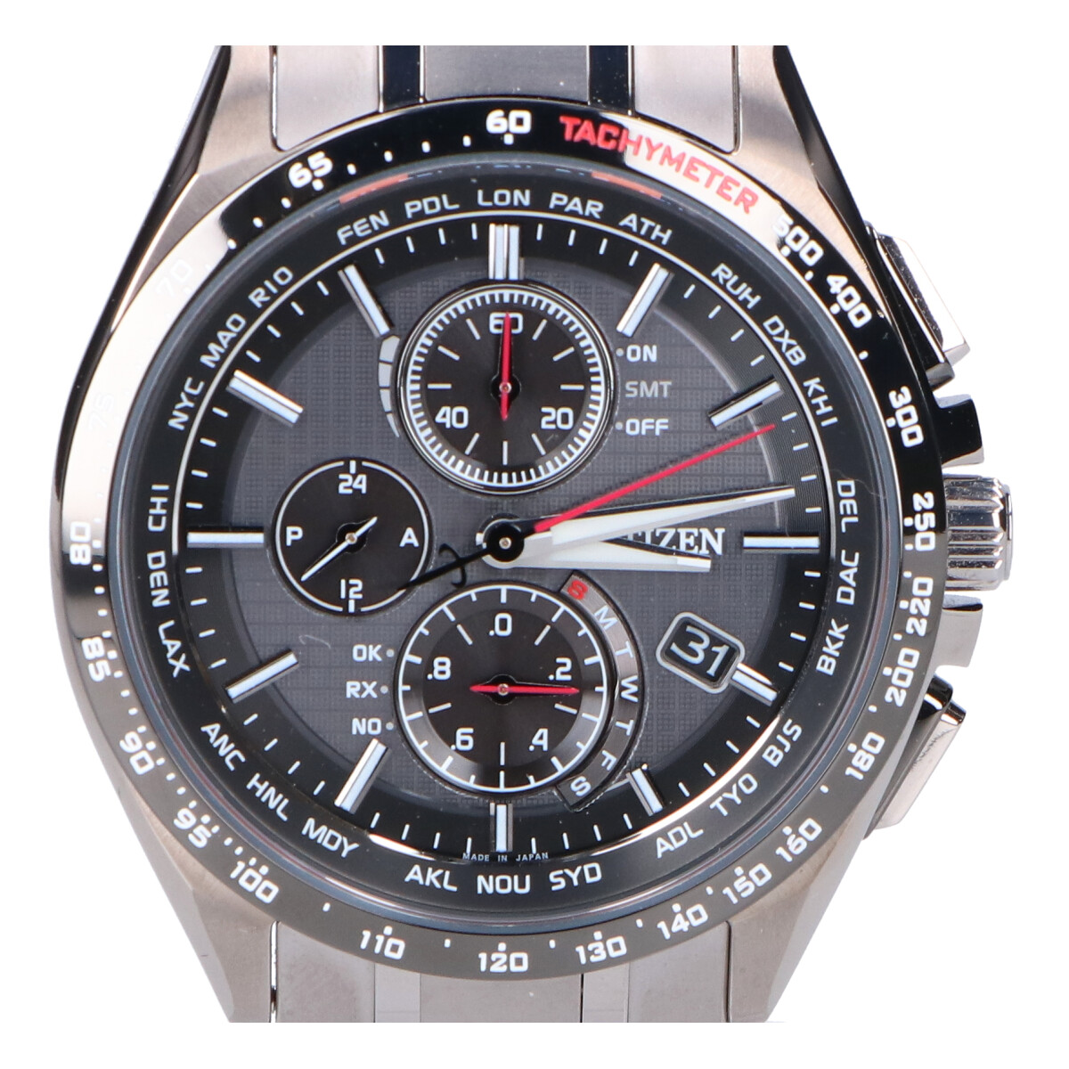 シチズンのAT8144-51E Cal.H804 アテッサ ダイレクトフライトスーパーチタニウムエコドライブ電波腕時計の買取実績です。