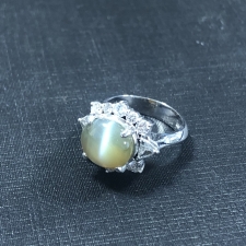 キャッツアイ Pt900 ダイヤモンド0.8ct キャッツアイ5.98ct  リング 買取実績です。