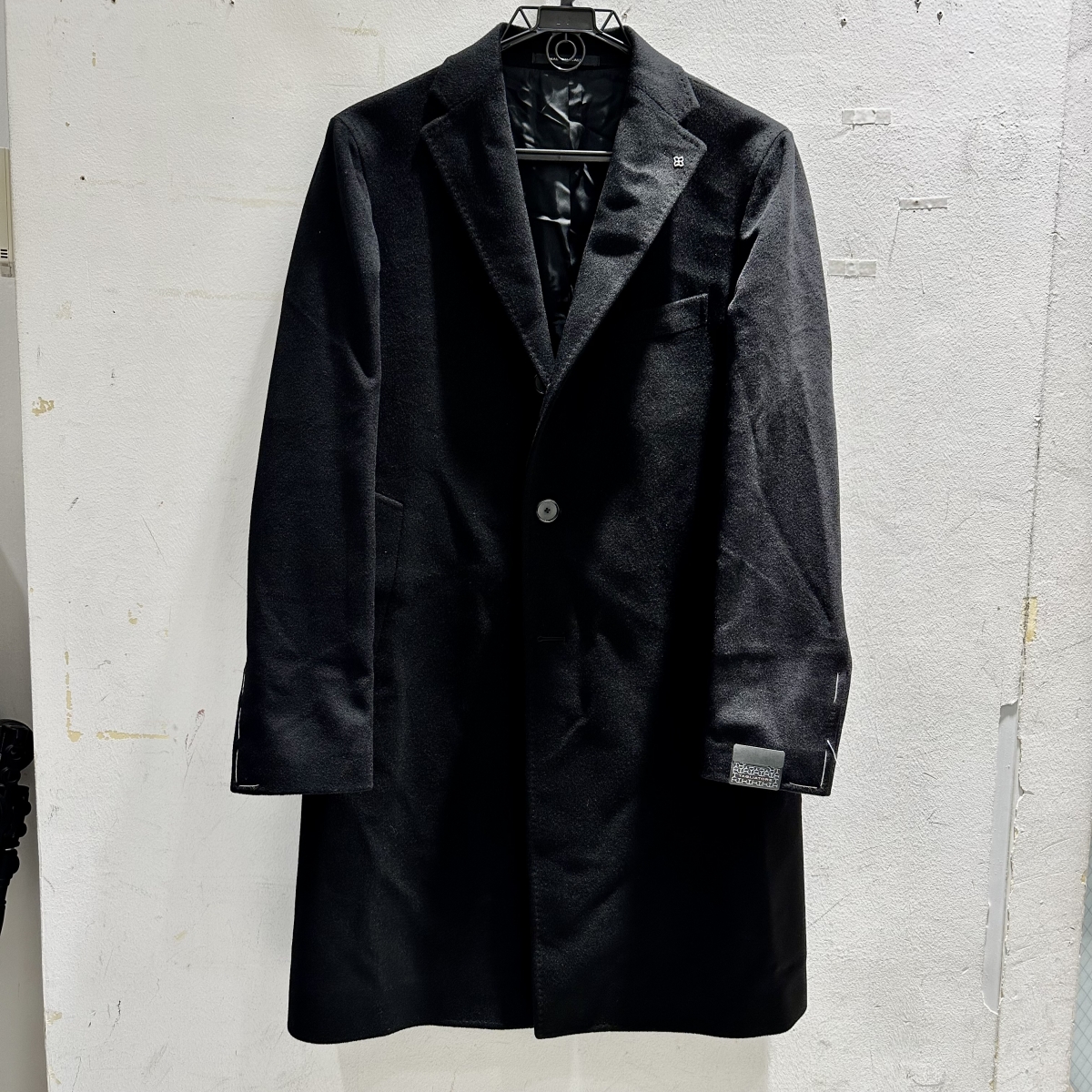 TAGLIATORE ウールカシミアフランネル チェスターコート ネイビー 48 TAGLIATORE（タリアトーレ）カシミアフランネルダブルチェスター