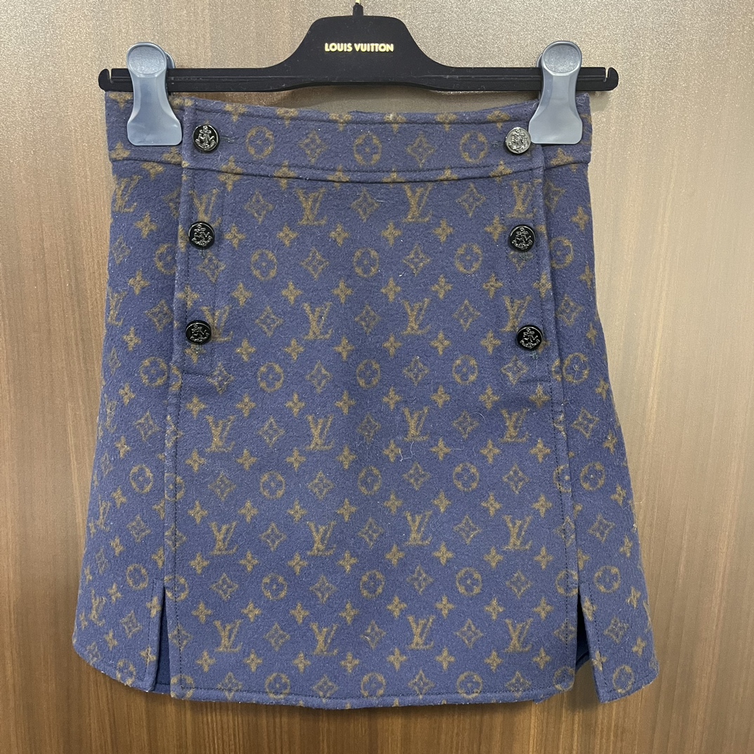 ルイ ヴィトン LV LOUIS VUITTON ウール スカート スーツ