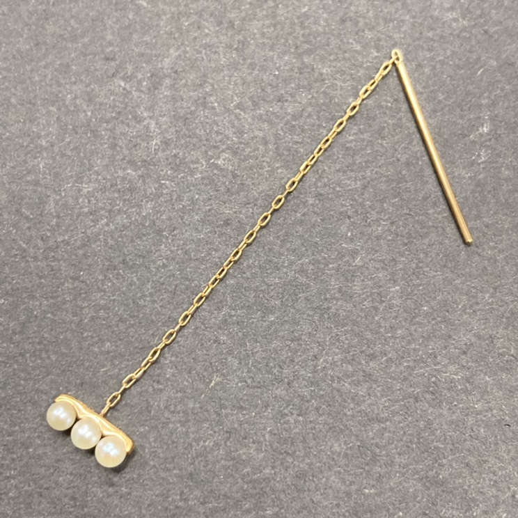 銀座本店で、ヒロタカのk10素材のアコヤパールチェーンピアスPE45KPEを