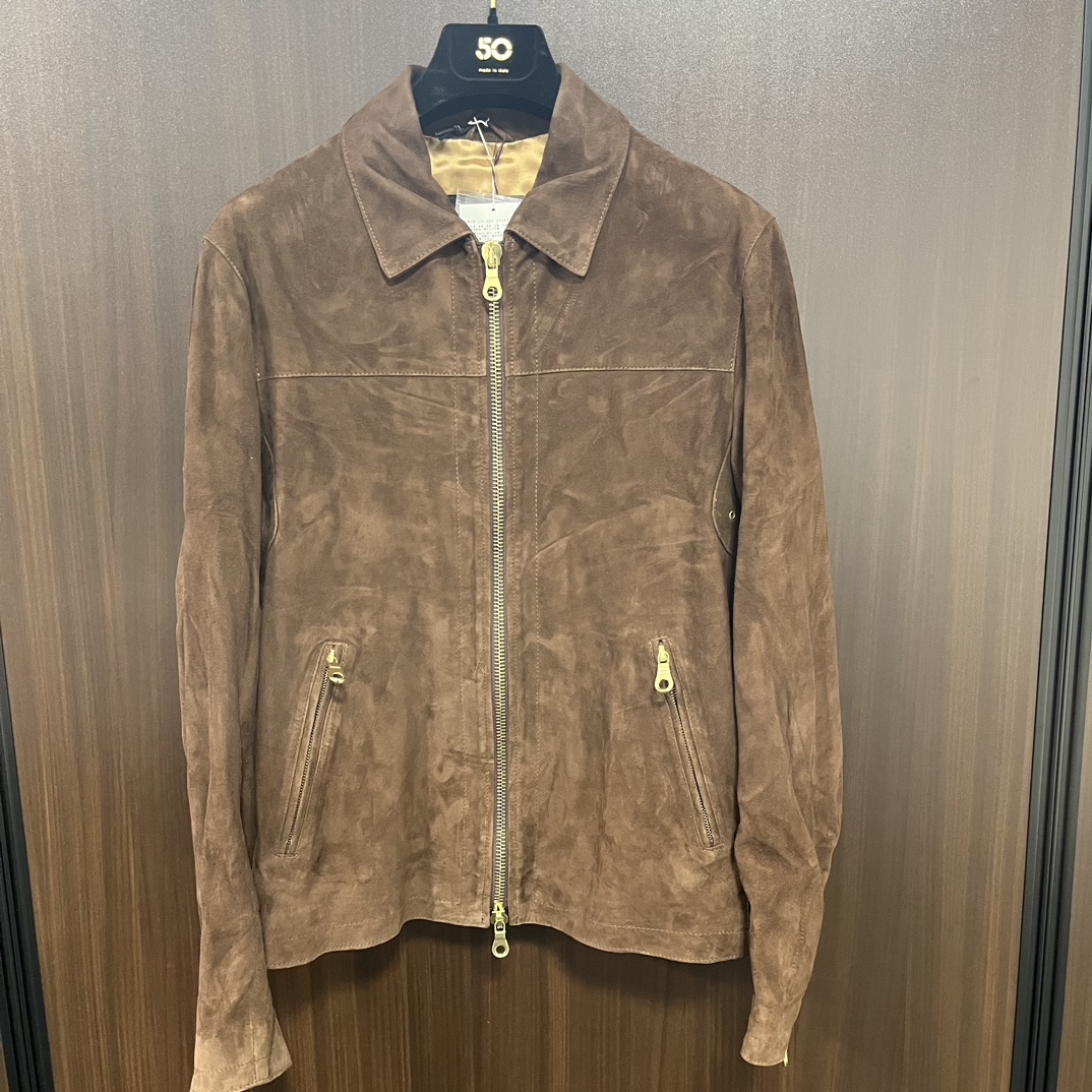 【美品】CINQUANTA スエード シングルライダース ブラウン 44 中古・古着通販】Cinquanta (チンクワンタ) スエード シングル