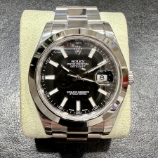 ロレックス 116300 デイトジャスト2 黒文字盤 自動巻き時計 買取実績です。