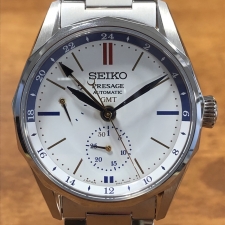 エコスタイル神戸三宮店にて、セイコープレザージュの飛鳥Ⅱコラボレーション国内限定200本モデルであるGMT腕時計・SARF015を高価買取いたしました。状態は未使用に近い試着程度の品です。