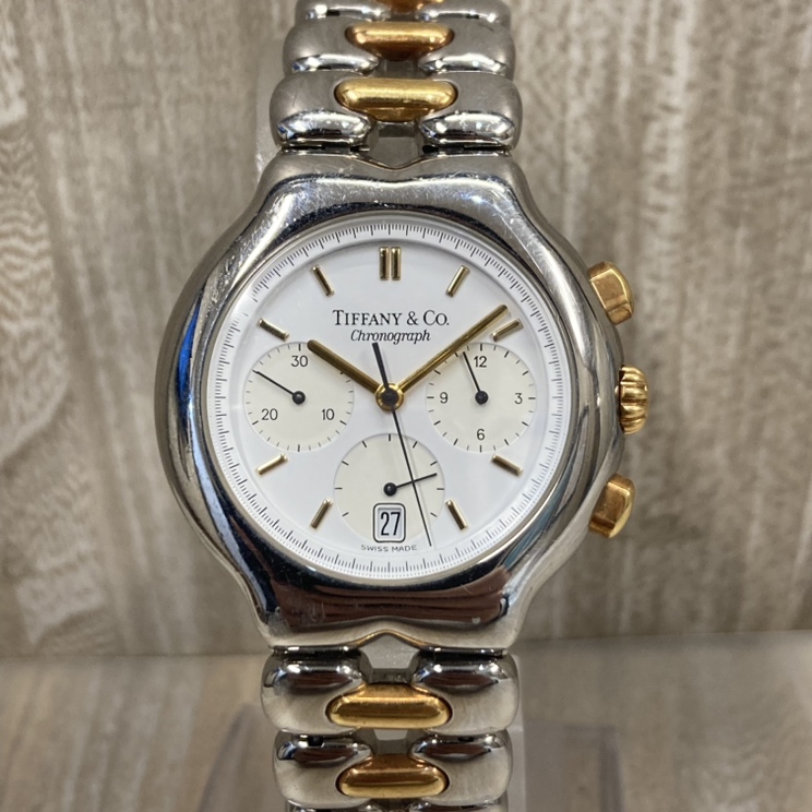 ティファニーのSS×18KYG クログラフ クオーツ腕時計 ティソロ REF.M0322の買取実績です。