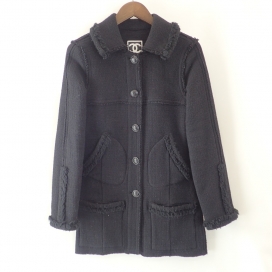 シャネルの2008AW ブラック P33741V24024 スポーツライン ツイード ロングジャケットの買取実績です。