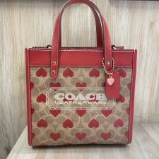 COACH コーチ フィールド トート 22・シグネチャー キャンバス・ハート