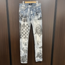 アミリ ×WesLang ブルー Sketch Printed Skinny Jeans 買取実績です。