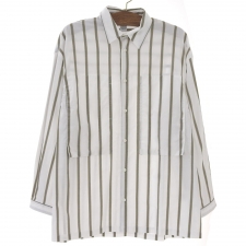 イートウツ STRIPE LINEMAN SHIRT・ストライプラインマンシャツ トップス ホワイト×ブラウン コットン 買取実績です。