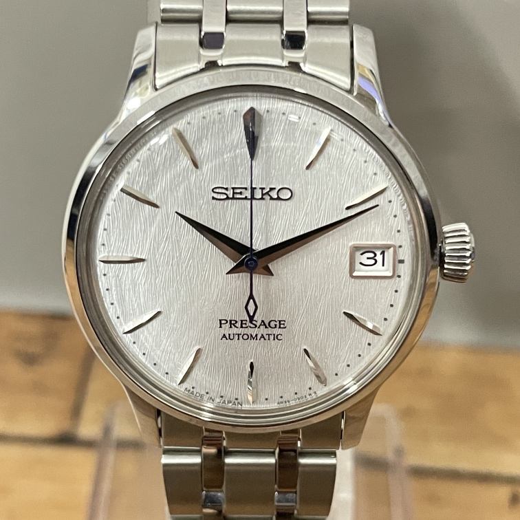 セイコーのcal.4R35-0320 プレサージュ バックスケルトン 自動巻き腕時計 SRRY033の買取実績です。