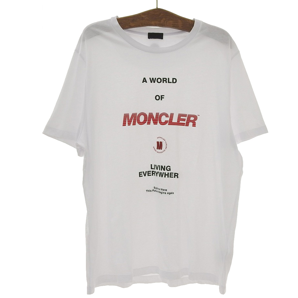 モンクレールの2021年製 ホワイト ロゴ プリント 半袖Tシャツの買取実績です。