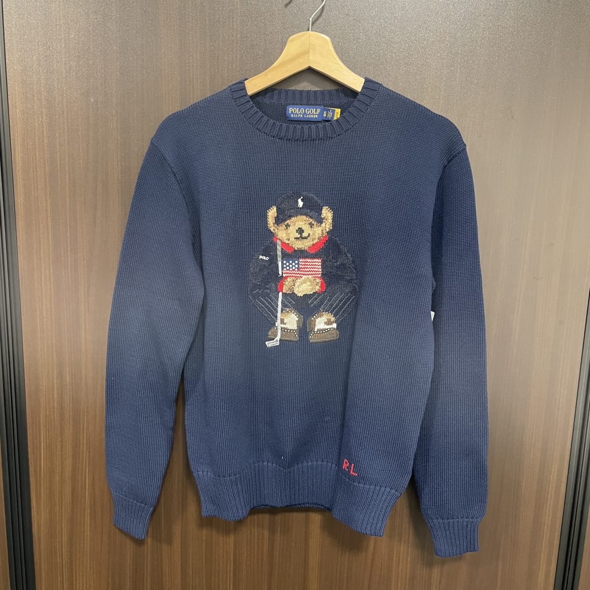 希少デザイン 未使用に近い✨ポロゴルフ ラルフローレン セーター ポロベア 紺 Polo ベア ウールブレンド セーター （ニット・セーター）｜POLO